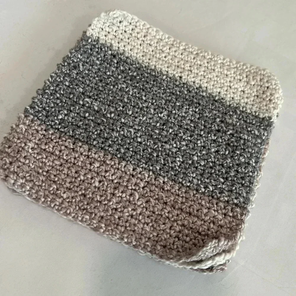 Hand Crocheted Washcloth/Dishcloth - Set of 3
